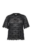 Kcjaida Lace T-Shirt Tops T-shirts & Tops Short-sleeved Black Kaffe Curve