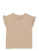 T-Shirt Glitter Stripe Tops T-shirts Sleeveless Beige Daily 7