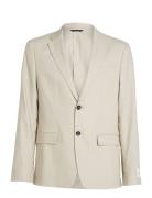 Linen Lyocell Stretch Blazer Suits & Blazers Blazers Single Breasted Blazers Cream Calvin Klein