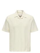 Onsmales Reg 335 Ss Resort Shirt Tops Polos Short-sleeved Cream ONLY & SONS