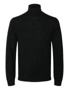 Slhtray Ls Knit Merino Roll Neck Noos Tops Polos Long-sleeved Black Selected