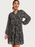 Object Collectors Item - Langærmede kjoler - Black Sandshell Zebra - Objmila Gia L/S Dress Noos - Kjoler - Long sleeved dresses