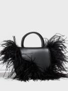 ATP ATELIER - Håndtasker - Black - Montalcino Leather/Feathers Mini Handbag - Tasker - Handbags