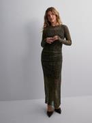 Object Collectors Item - Langærmede kjoler - Raven Tobacco Brown - Objmasha L/S Mesh Dress PB15 - Kjoler - Long sleeved dresses
