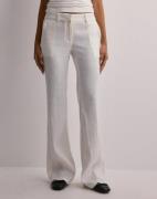 Nelly - Hvid - Low Waist Linen Flare Pants