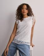 Pieces - Hvid - Pcolline Sl Lace Top Noos