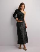 Pieces - Sort - Pcserena Sequin Hw Midi Skirt Mm