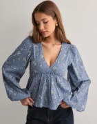 Nelly - Blå - Fine Structure Blouse