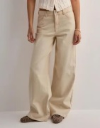 Pieces - Beige - Pcsvala Mw Wide Denim Jeans
