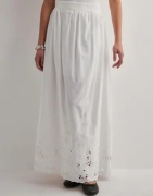 Selected Femme - Hvid - Slfdahlia Hw Ankle Broderi Skirt B