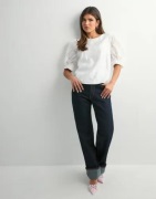 Pieces - Hvid - Pcnala 2/4 Jaquard Top