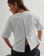 Pieces - Hvid - Pcamy Ss O-Neck Zip Tee Jrs D2D