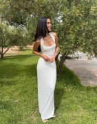 Nelly - Hvid - Structure Halterneck Dress