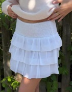 Nelly - Hvid - Frill Skirt