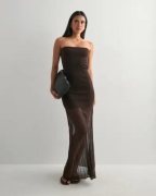 Malina - Brun - Isola Drop Waist Sheer Knitted dress
