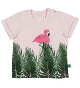 Freds World T-shirt - LyserÃ¸d m. Bladprint/Flamingo