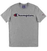 Champion Fashion T-shirt - GrÃ¥meleret m. Logo