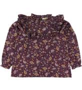 Soft Gallery Bluse - Gaxine - Lilla m. Blomster