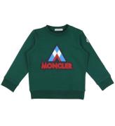 Moncler Sweatshirt - MÃ¸rkegrÃ¸n m. RÃ¸d