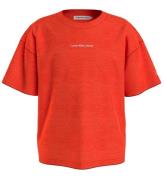 Calvin Klein T-shirt - Logo Boxy - Coral Orange