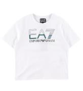 EA7 T-shirt - Hvid m. MÃ¸rkegrÃ¸n
