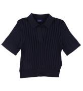 GANT Polo - Strik - Rib - Cropped - Evening Blue