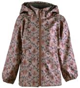 Mikk-Line Softshelljakke m. Fleece - Recycled - Nougat m. Blomst