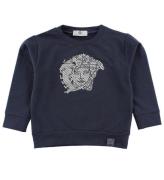 Young Versace Sweatshirt - StÃ¸vet BlÃ¥ m. SÃ¸lv Logo