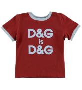 Dolce & Gabbana T-shirt - RÃ¸d/LyseblÃ¥ m. Logo