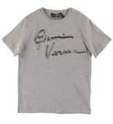 Versace T-shirt - GrÃ¥meleret m. Tekst