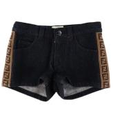 Fendi Shorts - Sort Denim m. LogobÃ¥nd