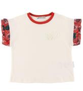 Moncler T-shirt - Hvid m. RÃ¸d/Blomster