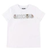 Moschino T-Shirt - Optical White m. SÃ¸lv/Robotter