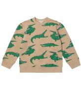 Stella McCartney Kids Sweatshirt - Beige/GrÃ¸n m. Krokodiller