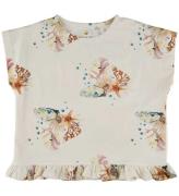 The New T-shirt - TnGiselle - White Swan Coral Aop