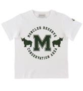 Moncler T-shirt - Hvid m. MÃ¸rkegrÃ¸n