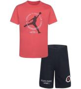 Jordan ShortssÃ¦t - Sweatshorts/T-shirt - Sort/Coral