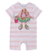 Stella McCartney Kids Sommerdragt - Hvid/Rosastribet m. Flamingo