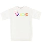 Young Versace Kjole - Sweat - Hvid m. Multifarvet Logo