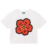 Kenzo T-shirt - Ivory/RÃ¸d m. Blomst