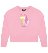 Karl Lagerfeld Sweatshirt - Cropped - Pink Washed m. Kat