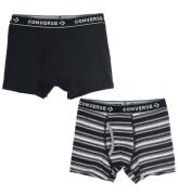 Converse Boxershorts - 2-pak - Sort/GrÃ¥stribet