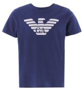 Emporio Armani T-shirt - BlÃ¥/Hvid m. Logo