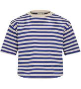 Sofie Schnoor Girls T-shirt - Rib - BlÃ¥/Cremestribet