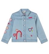 Stella McCartney Kids Denimjakke - LyseblÃ¥ m. Patches