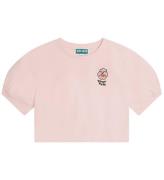 Kenzo T-shirt - Cropped - Veiled Pink m. Blomst