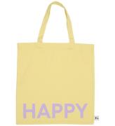 Design Letters Shopper - Happy - Gul m. Lilla