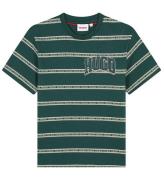 HUGO T-shirt - Green Stone/Beigestribet