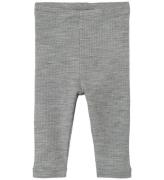 Lil' Atelier Leggings - Uld - NbnFable - Grey Melange