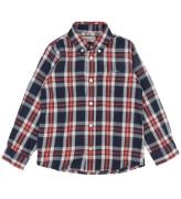 GANT Skjorte - Checked Flannel - Evening Blue